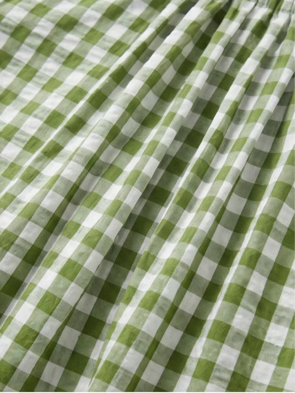 ZARA Casual Forest Plaid Sleeveless Blouse Round Neck Wide Shoulder Loose Hem